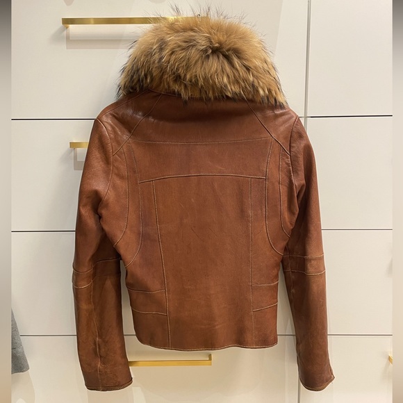 Andrew Marc Leather and Fur Jacket - Picture 2 of 6